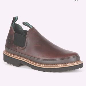 Georgia Boot Brown Leather Slip-On Shoes